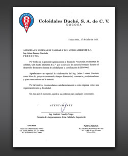 cartas de recomedación ascma asesoría en istemas de calidad y del medio ambiente