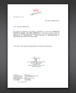 cartas de recomedación ascma asesoría en istemas de calidad y del medio ambiente